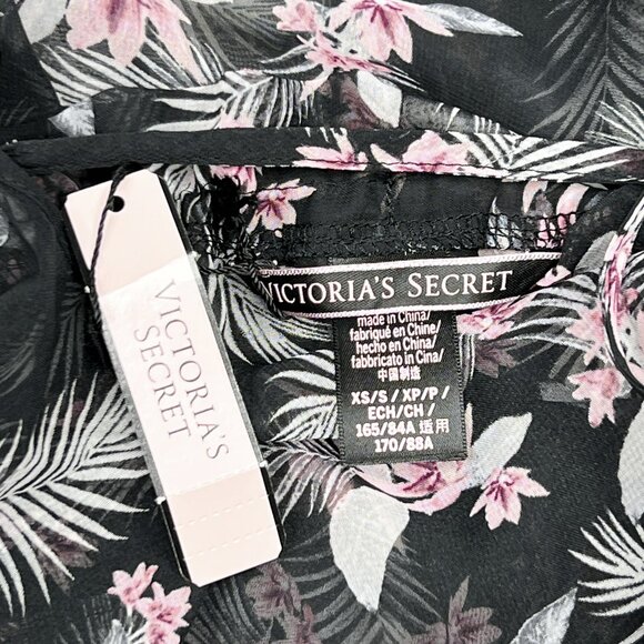 Victoria's Secret West Side Floral Chiffon Kimono Duster Robe Size XS/S - NWT - Picture 8 of 9